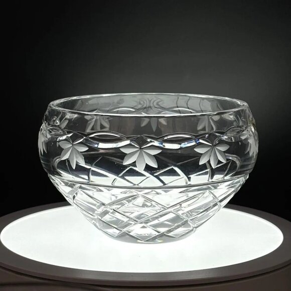 Vintage Sullivans Czech Rep Hand Made PBO 24% Cut Crystal Bowl 5" - Picture 1 of 6